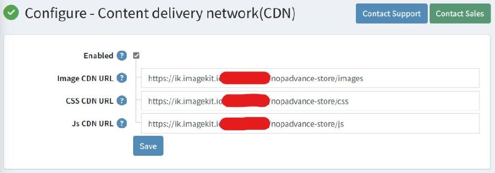 nopcommerce cdn plugin configuration page